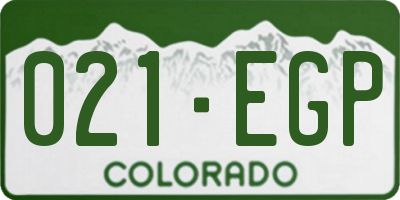 CO license plate 021EGP
