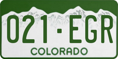 CO license plate 021EGR