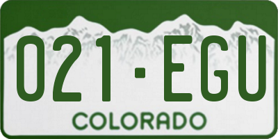 CO license plate 021EGU