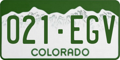 CO license plate 021EGV