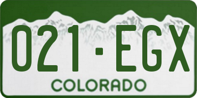 CO license plate 021EGX