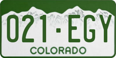 CO license plate 021EGY