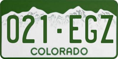 CO license plate 021EGZ