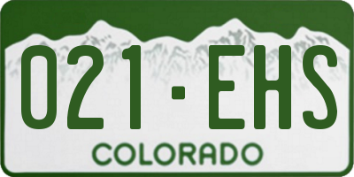 CO license plate 021EHS