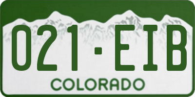 CO license plate 021EIB