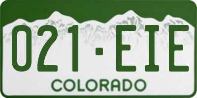 CO license plate 021EIE