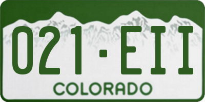 CO license plate 021EII