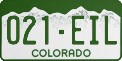 CO license plate 021EIL