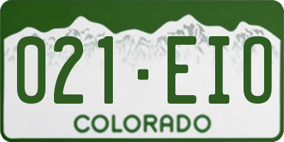 CO license plate 021EIO