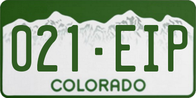 CO license plate 021EIP
