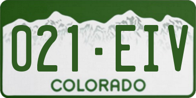 CO license plate 021EIV