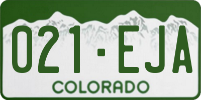CO license plate 021EJA