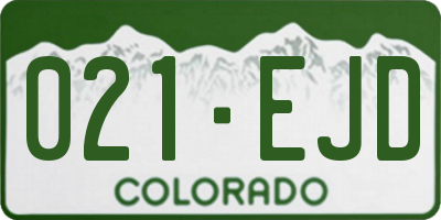 CO license plate 021EJD