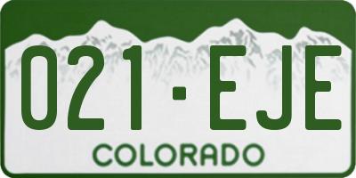 CO license plate 021EJE