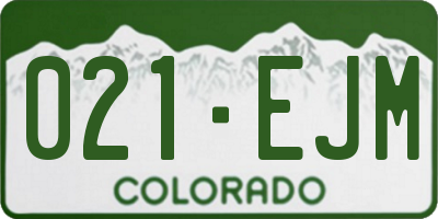 CO license plate 021EJM