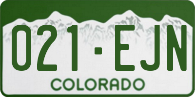 CO license plate 021EJN