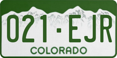 CO license plate 021EJR