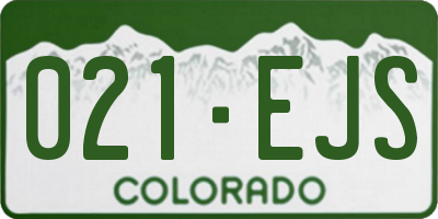 CO license plate 021EJS