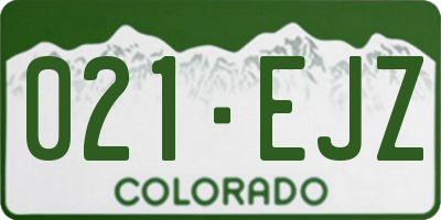 CO license plate 021EJZ
