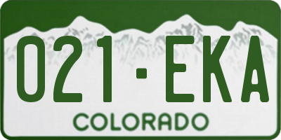 CO license plate 021EKA