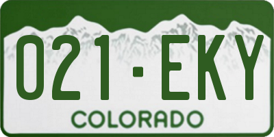 CO license plate 021EKY