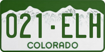 CO license plate 021ELH