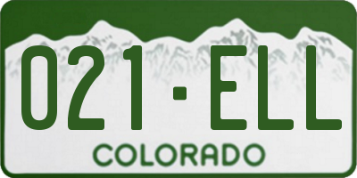 CO license plate 021ELL