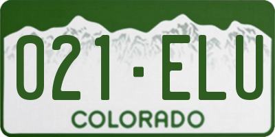 CO license plate 021ELU