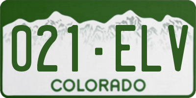 CO license plate 021ELV