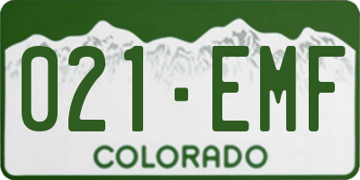 CO license plate 021EMF