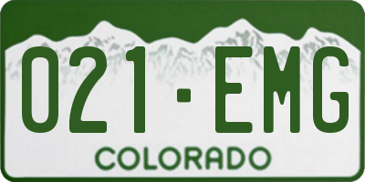 CO license plate 021EMG