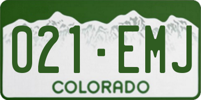 CO license plate 021EMJ