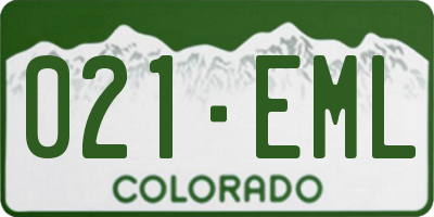 CO license plate 021EML
