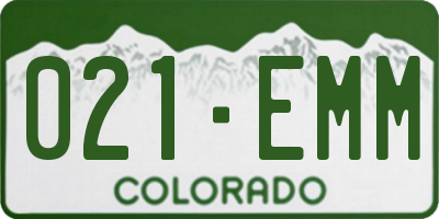 CO license plate 021EMM