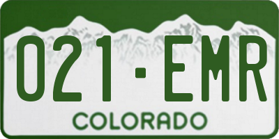 CO license plate 021EMR