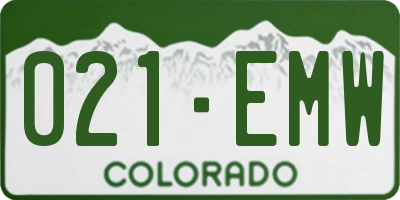CO license plate 021EMW