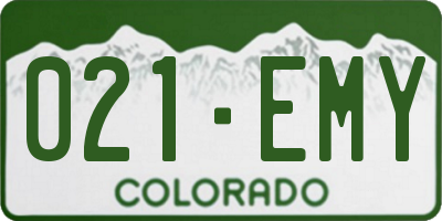 CO license plate 021EMY