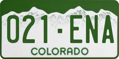 CO license plate 021ENA
