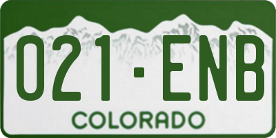 CO license plate 021ENB