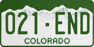 CO license plate 021END