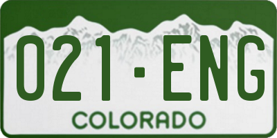 CO license plate 021ENG