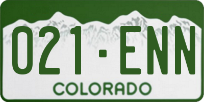 CO license plate 021ENN