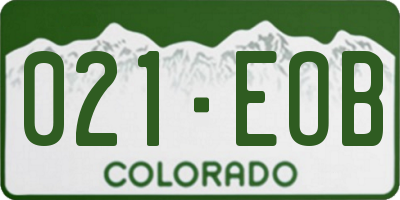 CO license plate 021EOB