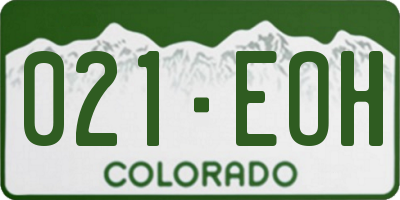 CO license plate 021EOH