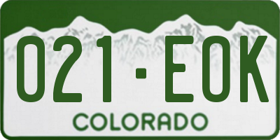 CO license plate 021EOK