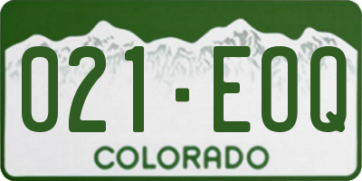 CO license plate 021EOQ