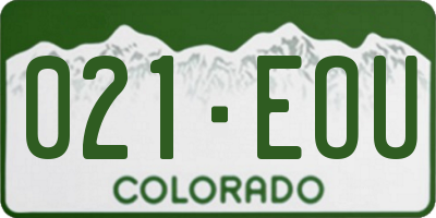 CO license plate 021EOU