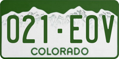 CO license plate 021EOV