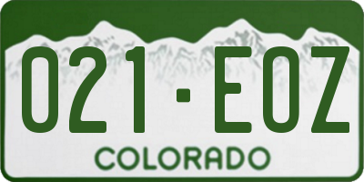 CO license plate 021EOZ