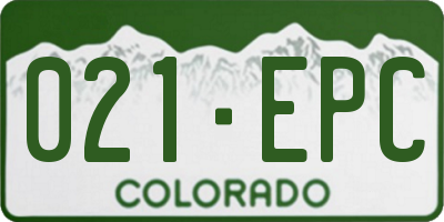 CO license plate 021EPC